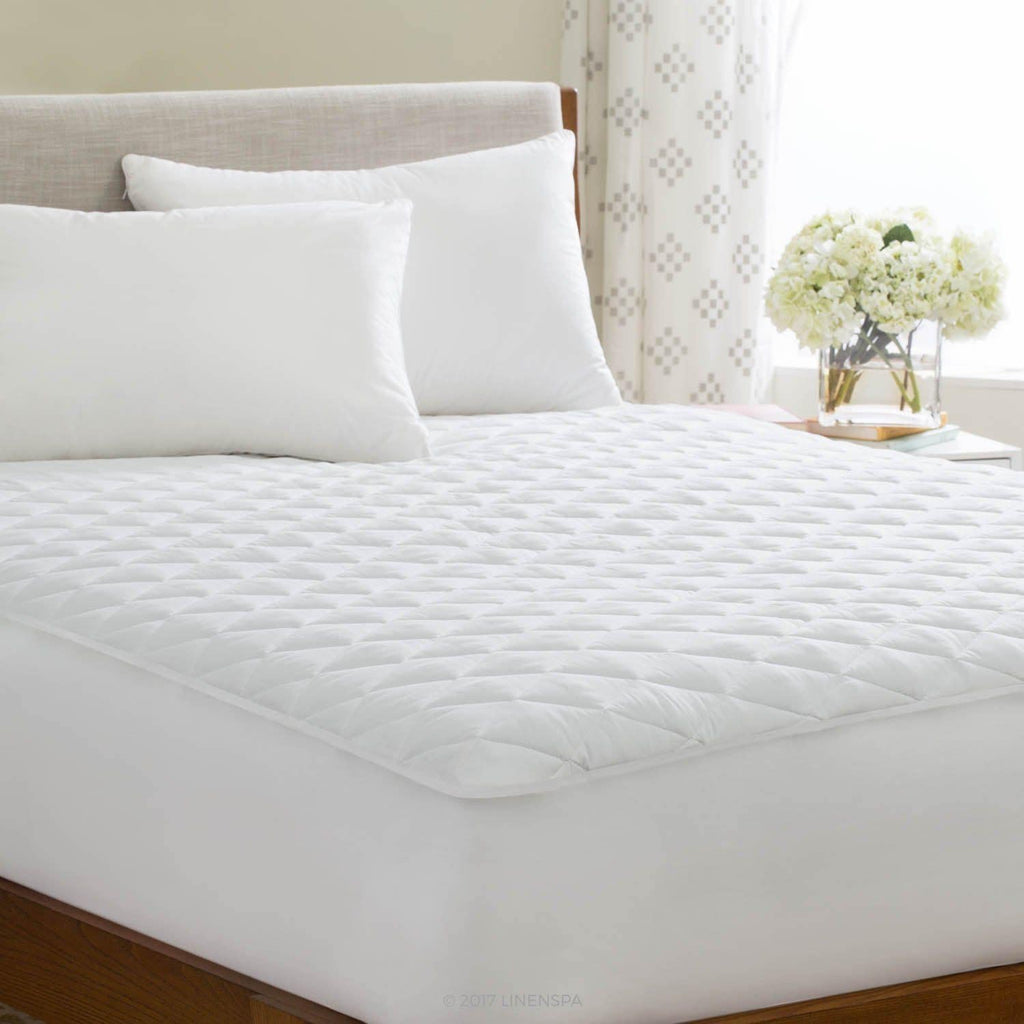 Quilted Mattress Protector 100% Cotton Fitted Bed Cover All UK Sizes 30cm and 40cm Extra Deep