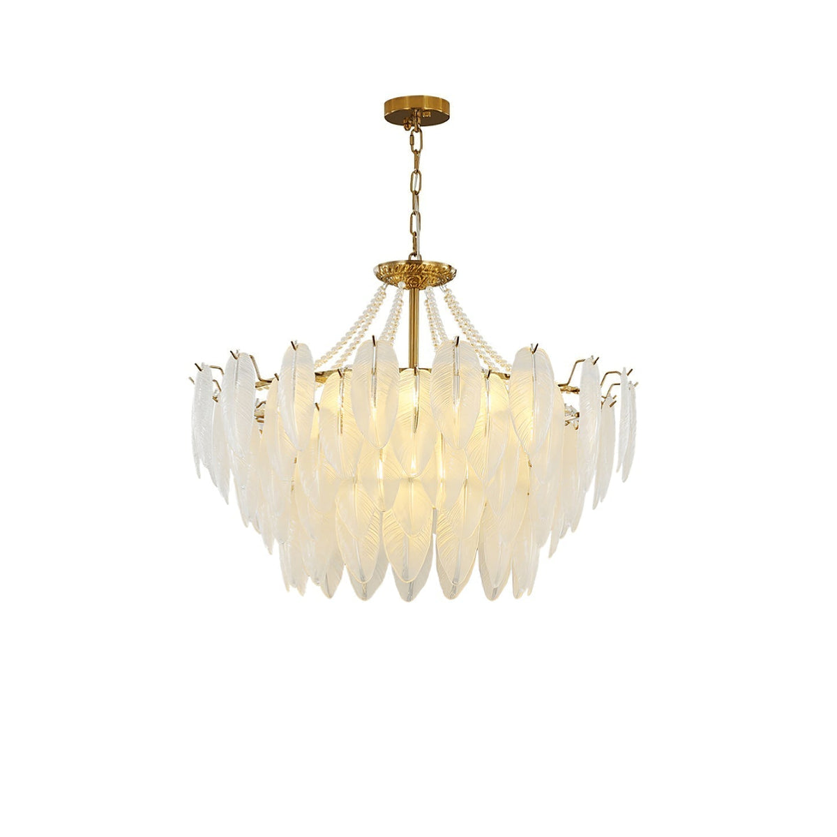 Luxury Modern Minimalist Living Room Shade Feather Chandelier