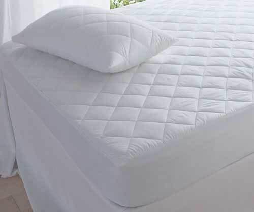 Quilted Mattress Protector 100% Cotton Fitted Bed Cover All UK Sizes 30cm and 40cm Extra Deep
