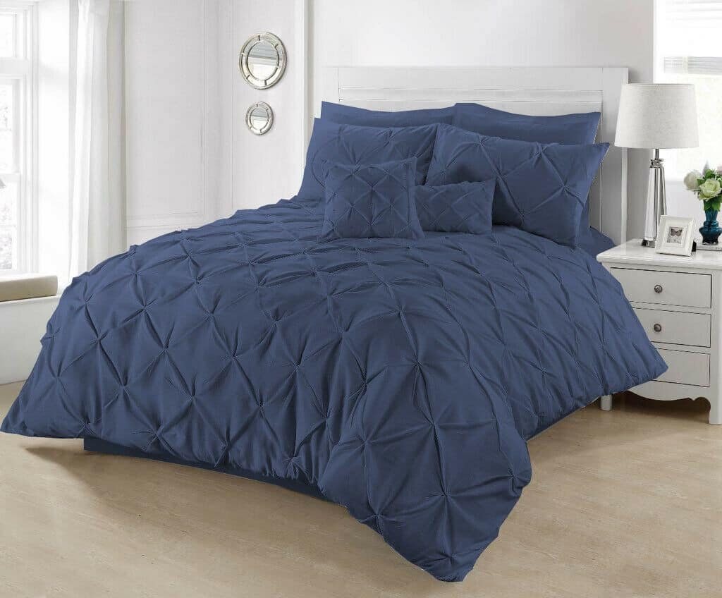 Pintuck Duvet Set  Cotton Quilt Cover All UK Sizes Bedding Sets