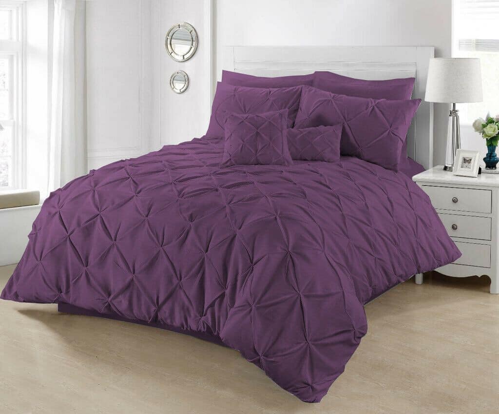 Pintuck Duvet Set  Cotton Quilt Cover All UK Sizes Bedding Sets