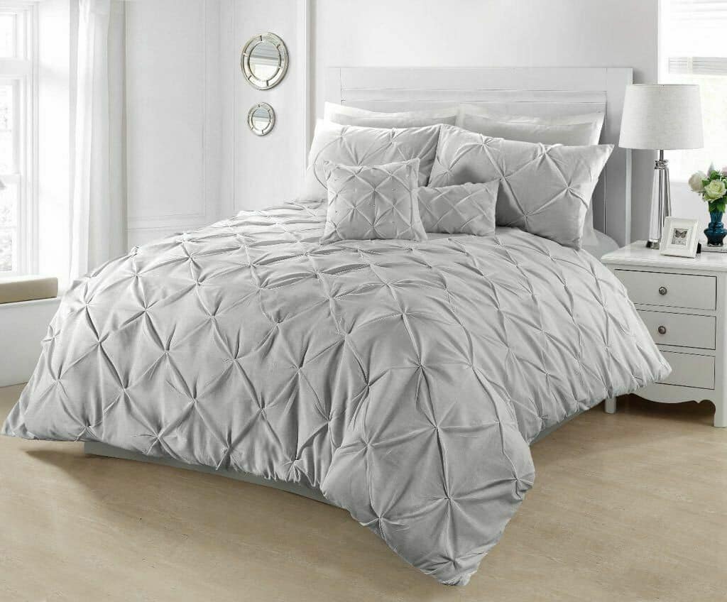 Pintuck Duvet Set  Cotton Quilt Cover All UK Sizes Bedding Sets