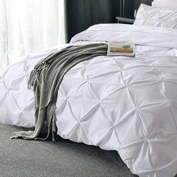 Pintuck Duvet Set  Cotton Quilt Cover All UK Sizes Bedding Sets